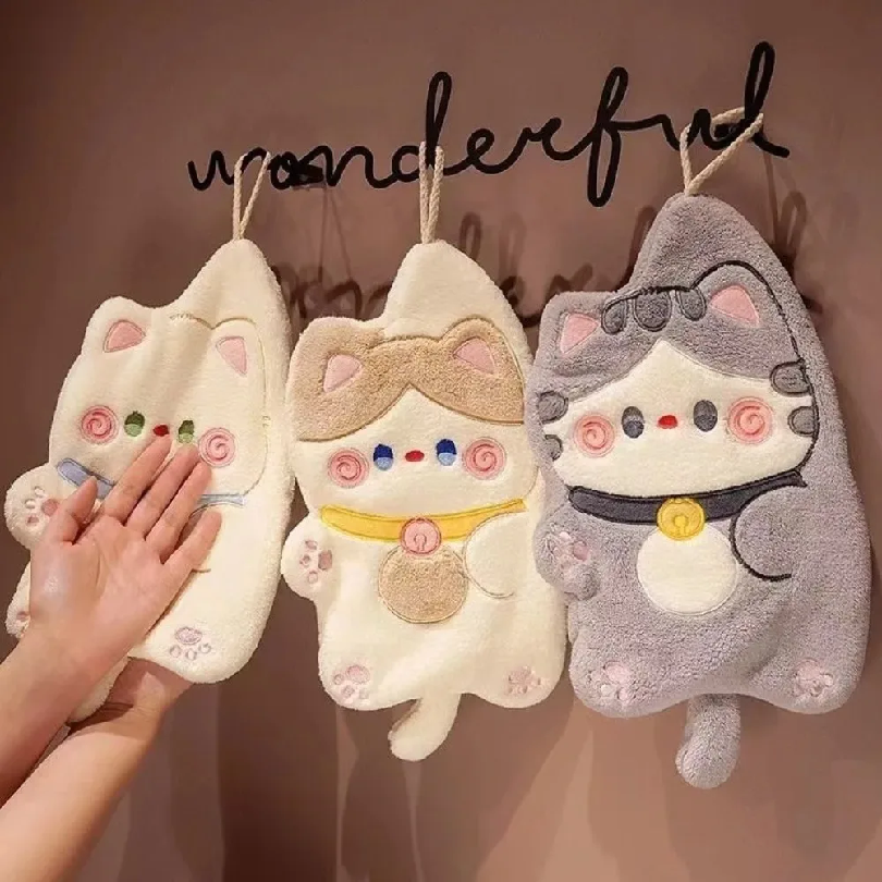 Commercial Kitchen Items - Cute Cat Hand Towel Quick Drying