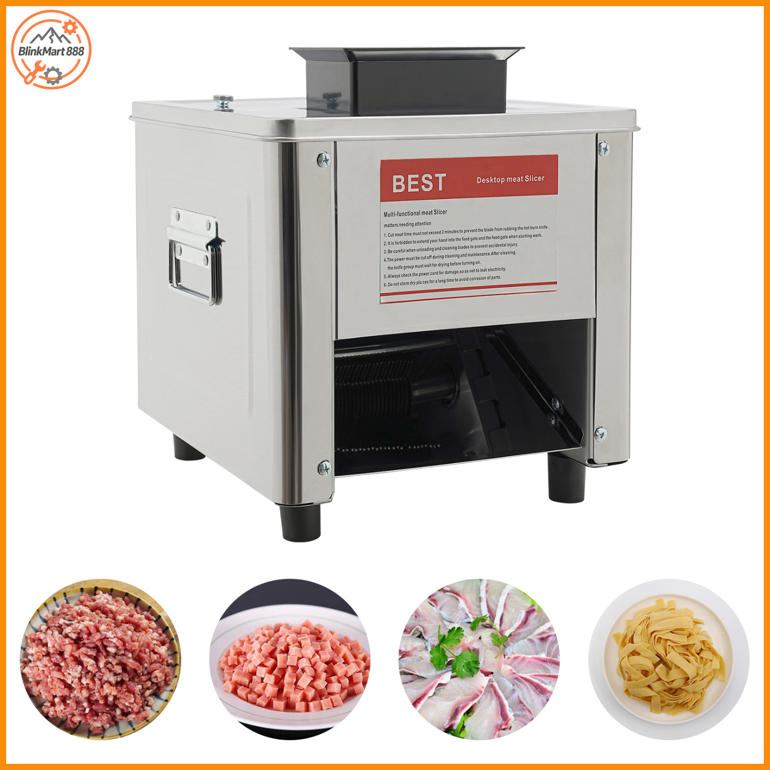 Meat Slicer Machine - Home Meat Slicer| 2.5mm/10mm Blade Meat