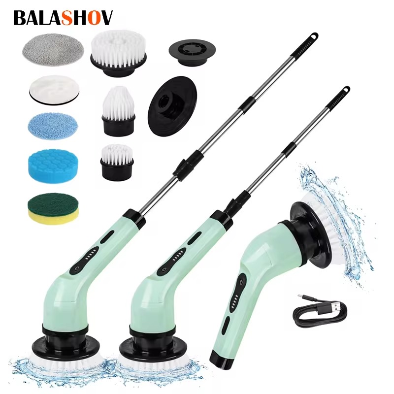 Commercial Kitchen Cleaning - 9-in-1 Multifunctional Wireless Electric Cleaning Brush