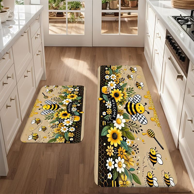 Bee Flower Kitchen Long Carpet - Commercial Kitchen Door 리뷰 및 가격