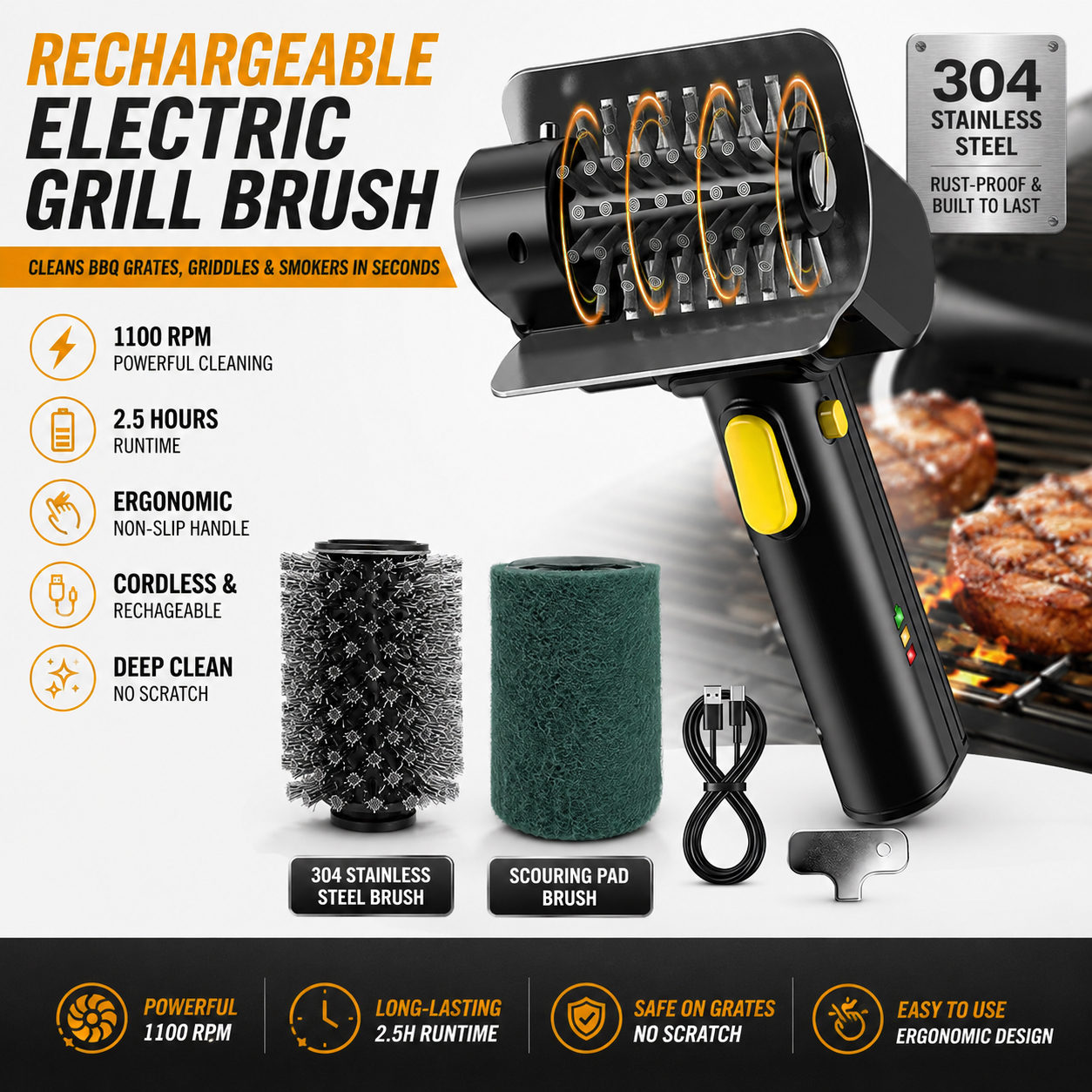 Rechargeable Electric Grill Br - Commercial Kitchen Cleaning 리뷰 및 가격