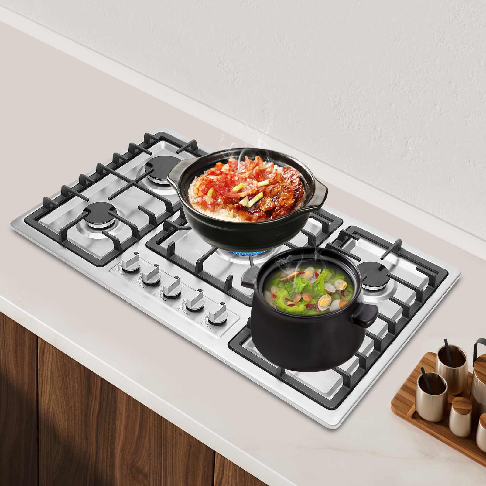 5 Burner Stainless Steel Gas S - Commercial Kitchen Stove 리뷰 및 가격