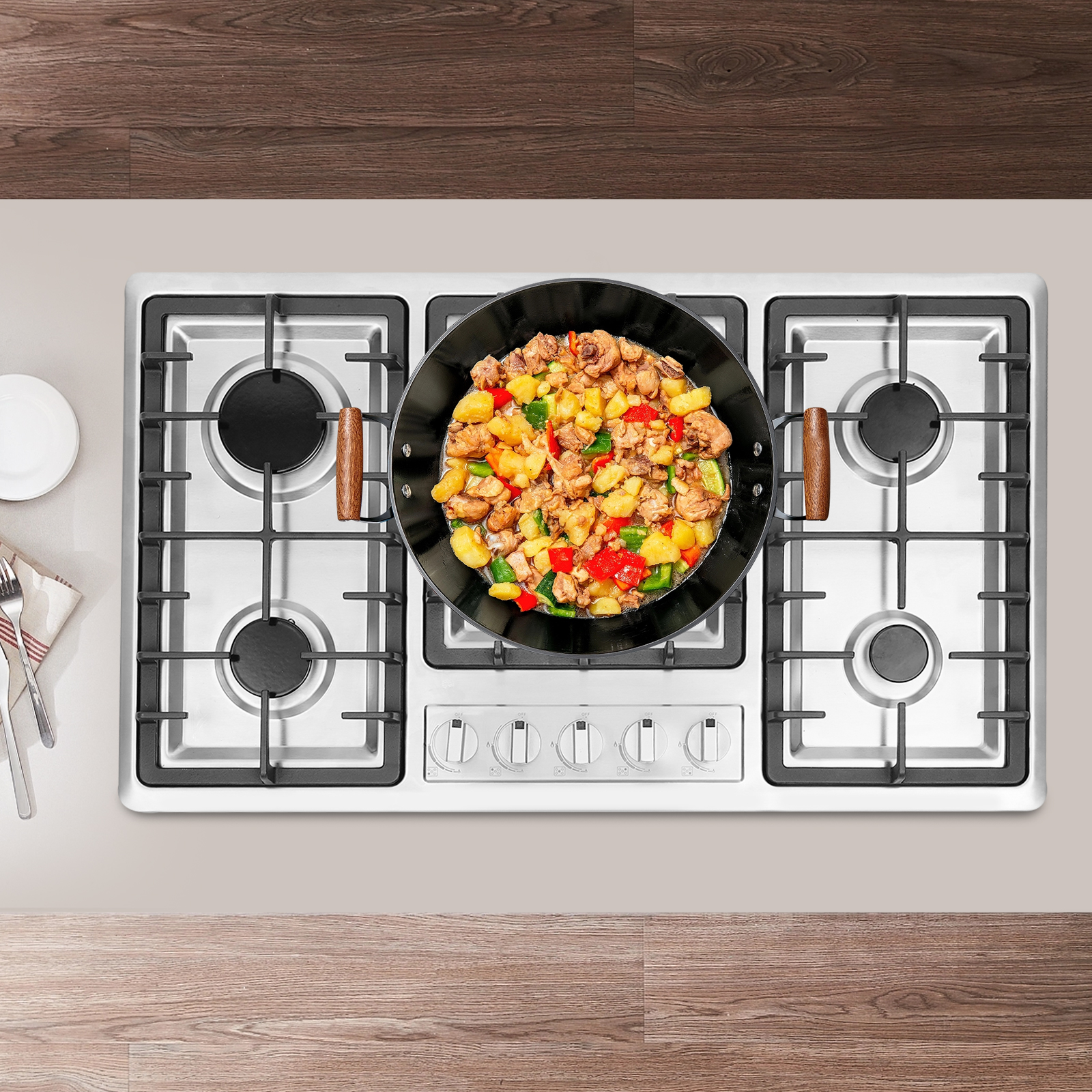 5 Burner Stainless Steel Gas S - Commercial Kitchen Stove 리뷰 및 가격